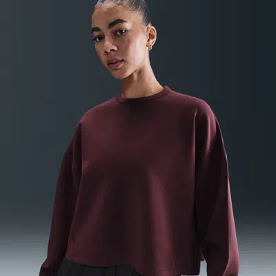 Nike Women's 24.7 Impossiblysoft Dri-fit Oversized Crew-neck Top In Red