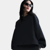 Nike Women's 24/7 Impossiblysoft Dri-fit Oversized Crewneck Sweatshirt In Black/dark Smoke Grey