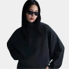 Nike Women's 24/7 Impossiblysoft Dri-fit Oversized Half-zip Top In Black/dark Smoke Grey