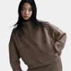 Nike 24.7 Impossiblysoft Dri-fit Oversize Half Zip Top In Mink Brown/ironstone