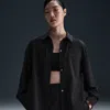 Nike Dri-fit Button-up Shirt In Black