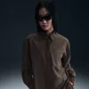 Nike Dri-fit Button-up Shirt In Brown