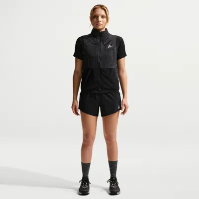 Nike Women's  Acg Dri-fit Mid-rise Brief-lined Trail Running Shorts In Black