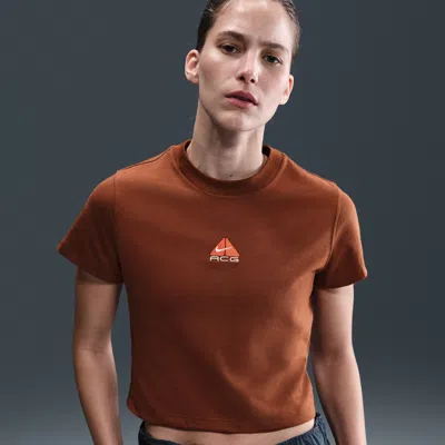 Nike Women's  Acg Dri-fit Short-sleeve T-shirt In Brown