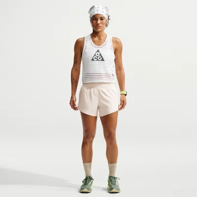 Nike Women's  Acg Dri-fit Mid-rise Brief-lined Trail Running Shorts In Brown