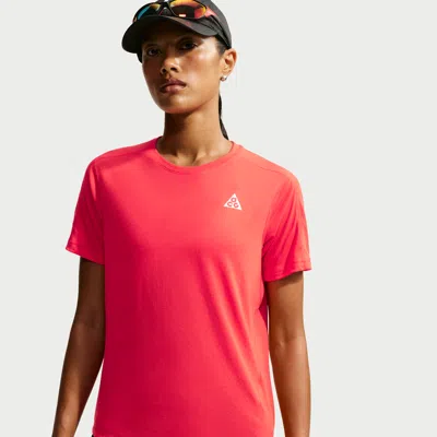 Nike Women's  Acg Dri-fit Short-sleeve Trail Running Top In Red