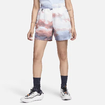 Nike Women's  Acg High-waisted Shorts In Light Armory Blue/ White