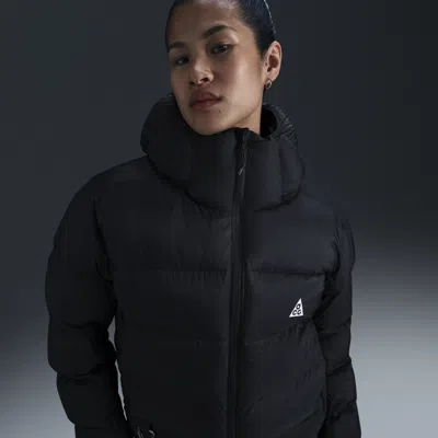 Nike Women's  Acg "lunar Lake" Primaloft® Therma-fit Adv Loose Hooded Jacket In Black