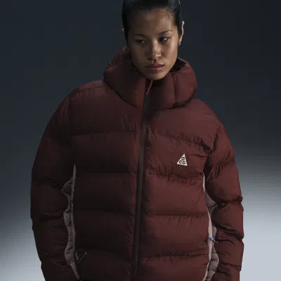 Nike Women's  Acg "lunar Lake" Primaloftâ® Therma-fit Adv Loose Hooded Jacket In Red