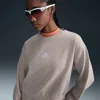 Nike Women's  Acg "tuff Fleece" Therma-fit Repel Crew-neck Sweatshirt In College Grey/grey/white