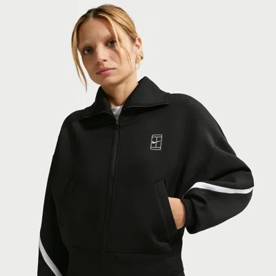 Nike Women's Advantage Dri-fit Full-zip Tennis Jacket In Black