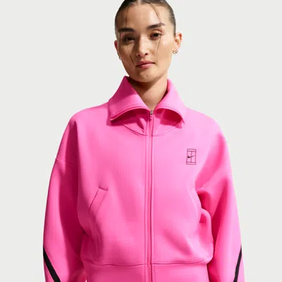 Nike Women's Advantage Dri-fit Full-zip Tennis Jacket In Pink
