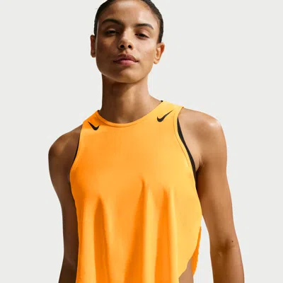Nike Women's Aeroswift Dri-fit Adv Cropped Running Tank Top In Orange