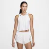 Nike Women's Aeroswift Dri-fit Adv Cropped Running Tank Top In White/black