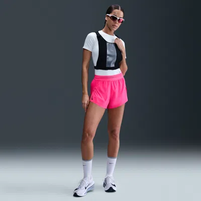 Nike Women's Aeroswift Dri-fit Adv Mid-rise Brief-lined 3" Running Shorts In Pink