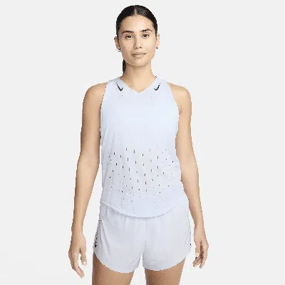 Nike Aeroswift Dri-fit Adv Running Vest White/black Fn2504-100 Women's In Football Grey/ Dark Obsidian