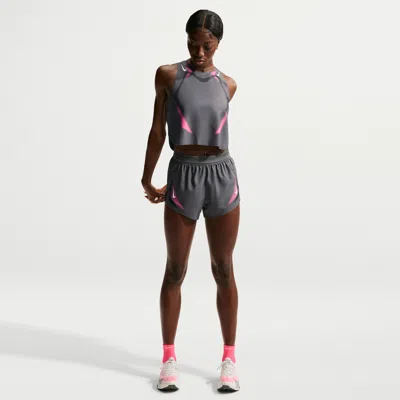 Nike Women's Aeroswift Dri-fit Adv Brief-lined 3" Running Shorts In Gray