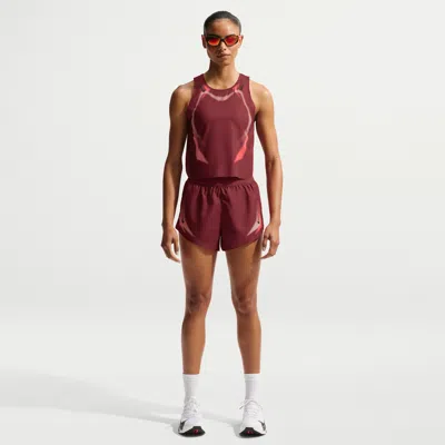 Nike Women's Aeroswift Dri-fit Adv Brief-lined 3" Running Shorts In Burgundy