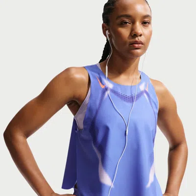 Nike Women's Aeroswift Dri-fit Adv Cropped Running Tank Top In Blue