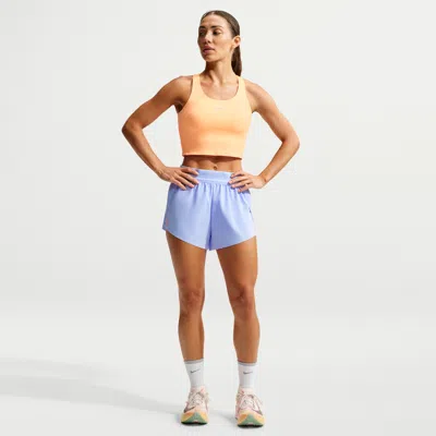 Nike Women's Aeroswift Dri-fit Adv Mid-rise 3" Brief-lined Running Shorts In Blue