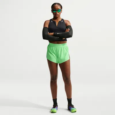 Nike Women's Aeroswift Dri-fit Adv Mid-rise 3" Brief-lined Running Shorts In Green
