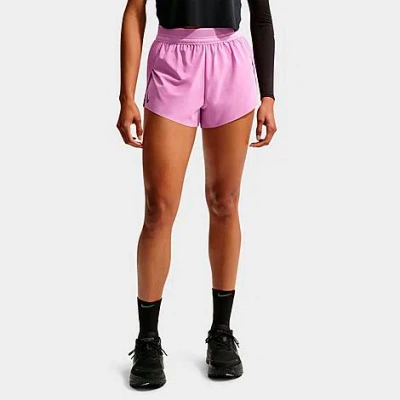 Nike Women's Aeroswift Dri-fit Adv Mid-rise 3 Inch Brief-lined Shorts In Pink