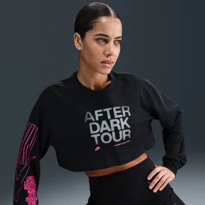 Nike Women's After Dark Tour Oversized Long-sleeve Cropped T-shirt