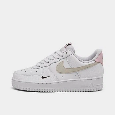 Nike Women's Air Force 1 '07 Casual Shoes In White/light Orewood Brown/pink Foam