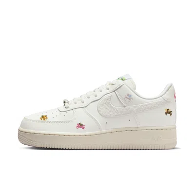 Nike Air Force 1 Low Embroidered Sneakers In White