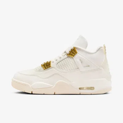 Pre-owned Nike Women's Air Jordan 4 High Og Shoes - White/ Gold (aq9129-170)