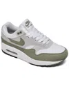 Nike Women's Air Max 1 '87 Casual Sneakers From Finish Line In White,light Army