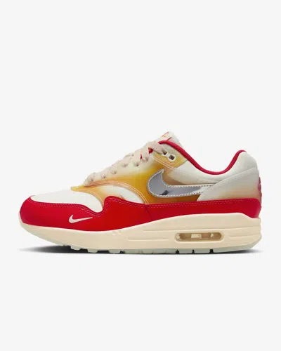 Nike Women's Air Max 1 '87 Premium Sneakers In Sail/siren Red/sundial/metallic Silver