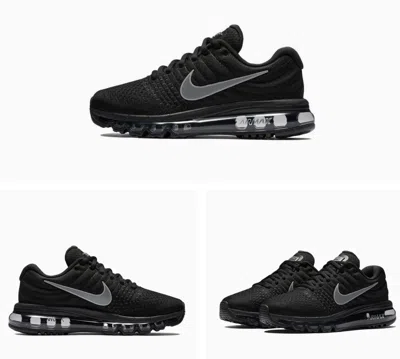 Pre-owned Nike Women's Air Max 2017 849560 001 Shoes Sneakers Triple Torch Shox Black