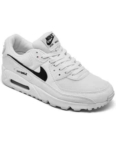 Nike Women's Air Max 90 Casual Sneakers From Finish Line In White,black