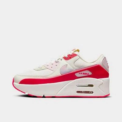 Nike Women's Air Max 90 Lv8 Casual Shoes In Sail/multi-color/siren Red/pearl Pink/