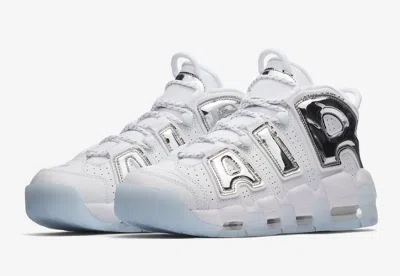 Pre-owned Nike Women's Air More Uptempo White/chrome/blue Tint Size 8.5 Brand Pippen