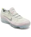 Nike Women's Air Vapormax 2023 Flyknit Next Nature Running Sneakers From Finish Line In Seaglass,silver