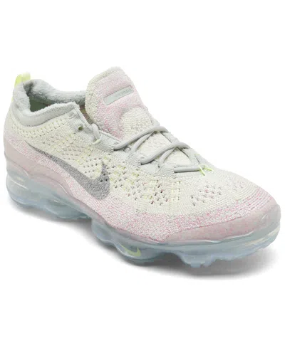 Nike Women's Air Vapormax 2023 Flyknit Next Nature Running Sneakers From Finish Line In Seaglass,silver
