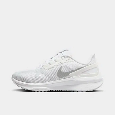 Nike Structure 25 Women's Road Running Shoe In 101 In White/metallic Silver/pure Platinum