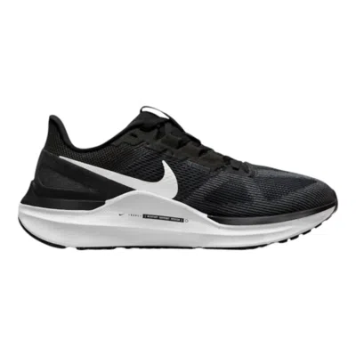 NIKE WOMEN'S AIR ZOOM STRUCTURE 25 SHOES IN BLACK/DARK SMOKE GREY/WHITE