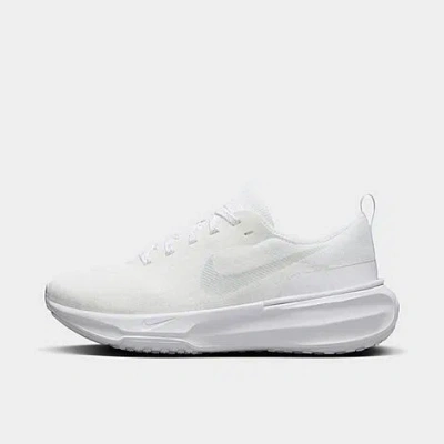 Nike Women's Air Zoomx Invincible Run 3 Flyknit Running Shoes In White/photon Dust/platinum Tint/white