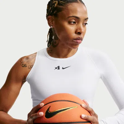 Nike Women's A'ja Wilson A'symmetric Reversible Dri-fit Basketball Top In White