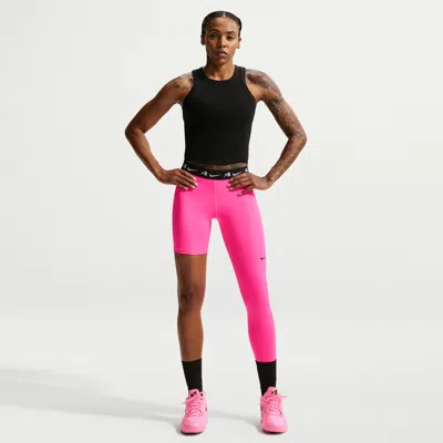 Nike Women's A'ja Wilson A'symmetric Reversible Single-leg Basketball Leggings In Pink