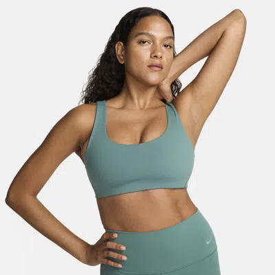 Nike Women's Alate All U Light-support Lightly Lined U-neck Sports Bra In Bicoastal/ White