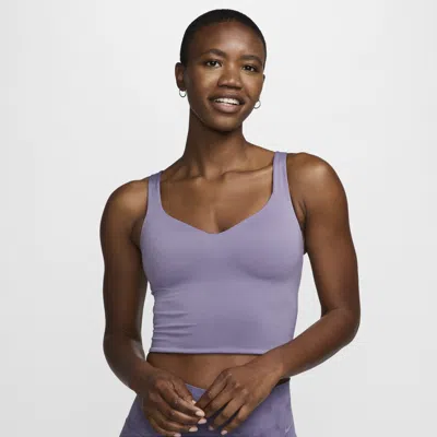 Nike Women's Alate Medium-support Padded Sports Bra Tank Top In Purple