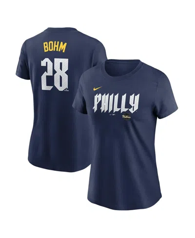 Nike Women's Alec Bohm Navy Philadelphia Phillies City Connect Fuse Name Number T-shirt