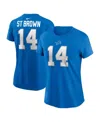 Nike Women's Amon-ra St. Brown Blue Detroit Lions Player Name Number T-shirt In Blue
