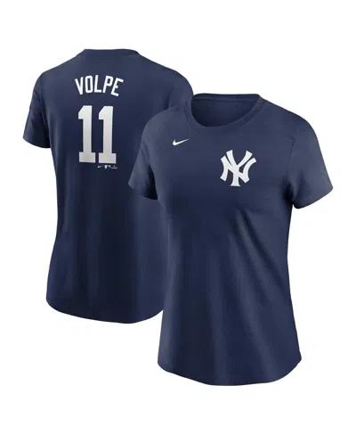Nike Women's Anthony Volpe Navy New York Yankees Fuse Name Number T-shirt