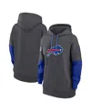 Nike Women's Anthracite/royal Buffalo Bills 2024 Sideline Essential Fleece Pullover Hoodie In Anthracite,royal