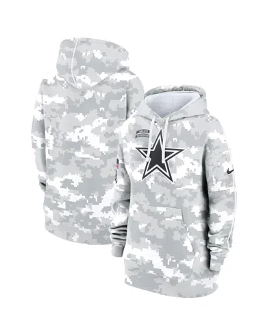 Nike Women's Arctic Camo Dallas Cowboys 2024 Salute To Service Club Fleece Oversized Pullover Hoodie